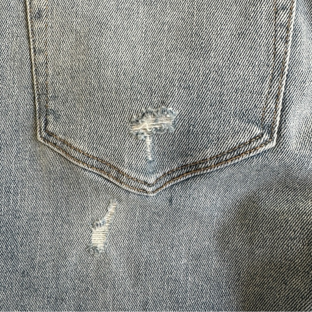 NWT Mica Y2K Distressed Flare Super Wide Leg Blue Jeans – Size 24 - Picture 15 of 16